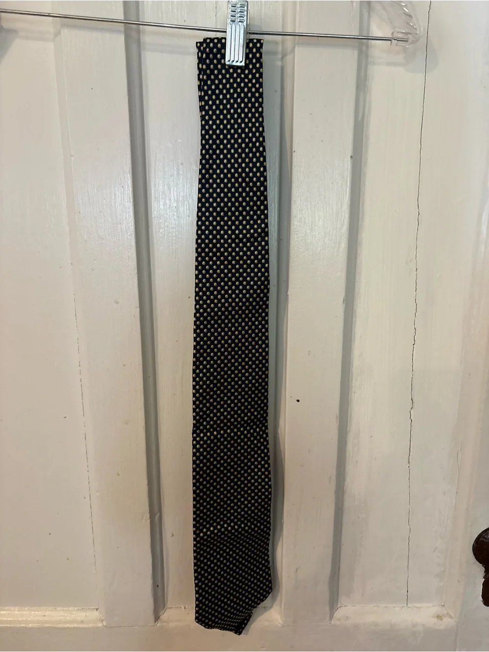 Nautica NEW Navy Silk Tie with Gold Polka Dots